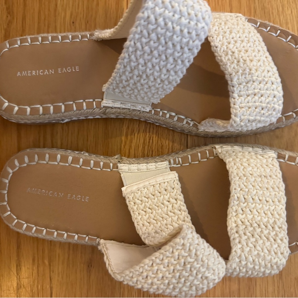 American Eagle Outfitters Women's Cream Espadrille Sandals